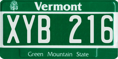 VT license plate XYB216
