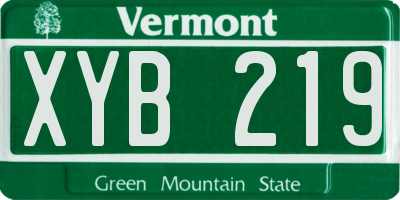 VT license plate XYB219