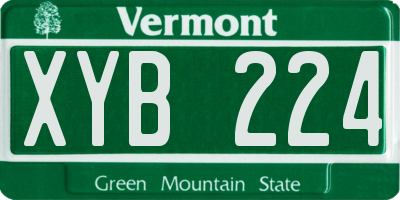 VT license plate XYB224