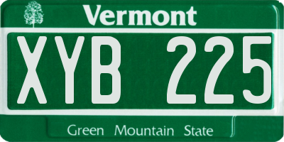 VT license plate XYB225