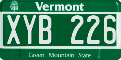 VT license plate XYB226