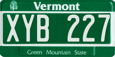 VT license plate XYB227