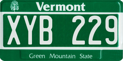 VT license plate XYB229