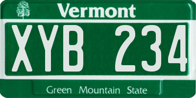 VT license plate XYB234