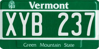 VT license plate XYB237