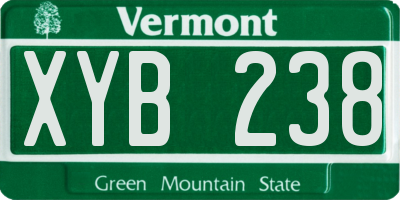 VT license plate XYB238