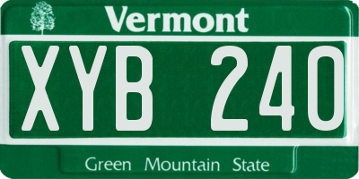 VT license plate XYB240
