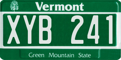 VT license plate XYB241