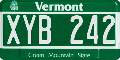 VT license plate XYB242