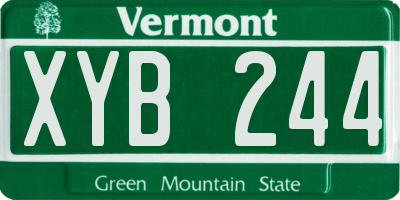 VT license plate XYB244