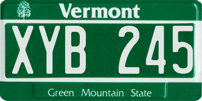 VT license plate XYB245