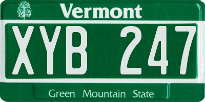 VT license plate XYB247