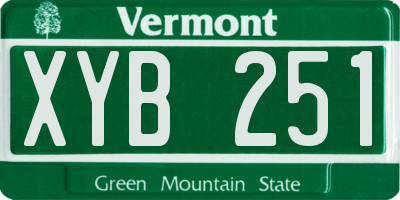 VT license plate XYB251
