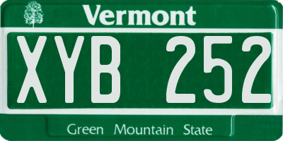 VT license plate XYB252