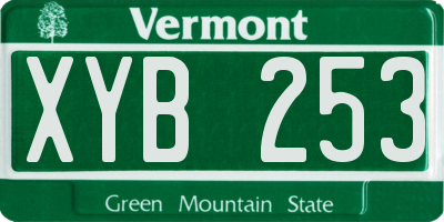 VT license plate XYB253