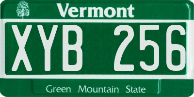 VT license plate XYB256