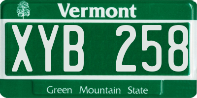 VT license plate XYB258