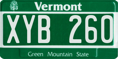 VT license plate XYB260