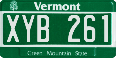 VT license plate XYB261