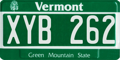 VT license plate XYB262
