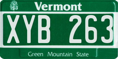 VT license plate XYB263