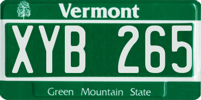 VT license plate XYB265