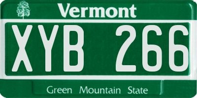 VT license plate XYB266