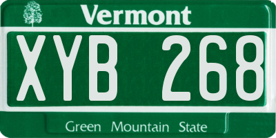 VT license plate XYB268