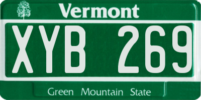 VT license plate XYB269