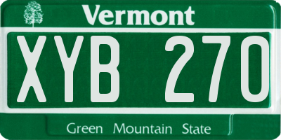 VT license plate XYB270