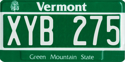 VT license plate XYB275