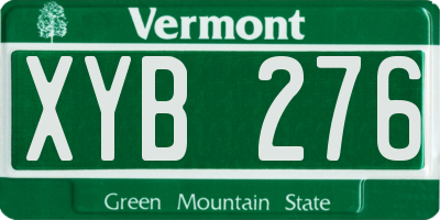 VT license plate XYB276