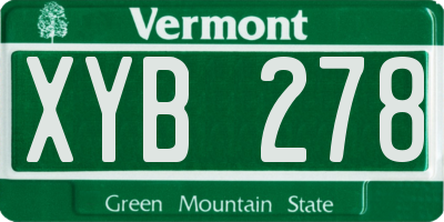 VT license plate XYB278