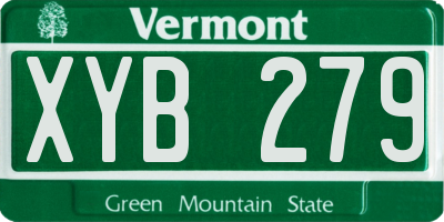 VT license plate XYB279