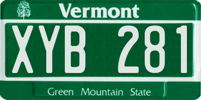 VT license plate XYB281