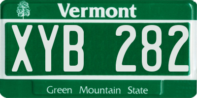 VT license plate XYB282