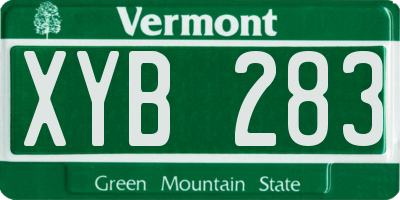 VT license plate XYB283