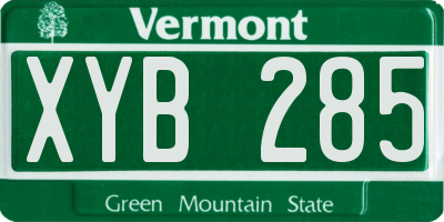 VT license plate XYB285