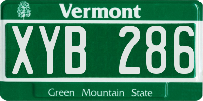 VT license plate XYB286