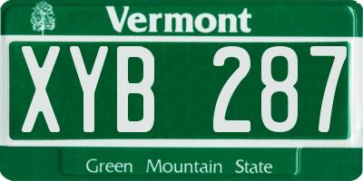 VT license plate XYB287