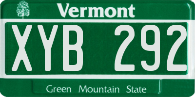 VT license plate XYB292