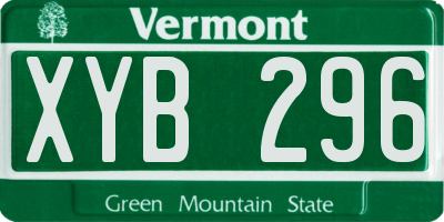 VT license plate XYB296