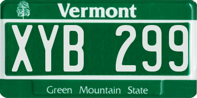VT license plate XYB299