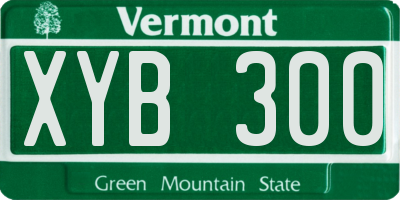 VT license plate XYB300