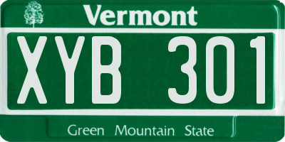 VT license plate XYB301