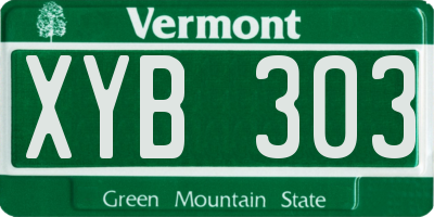 VT license plate XYB303