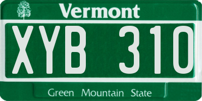 VT license plate XYB310