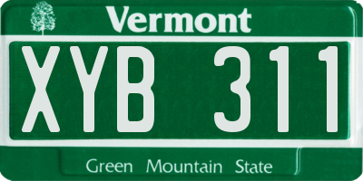 VT license plate XYB311