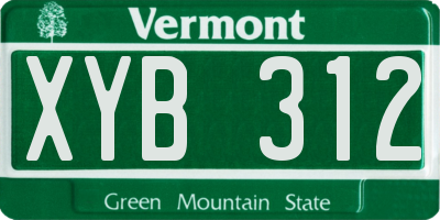 VT license plate XYB312