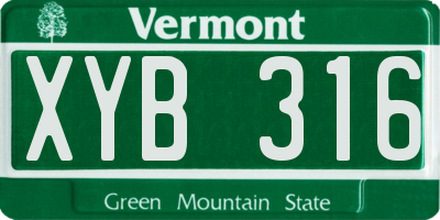 VT license plate XYB316
